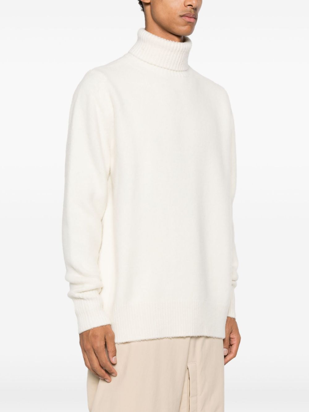 Shop Oamc Intarsia-knit Logo Wool Jumper In Neutrals