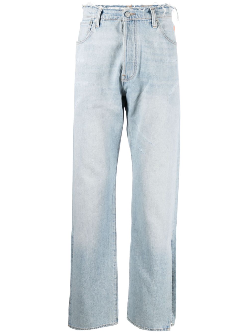 Shop Erl X Levi's 501 Slit Jeans In Blue