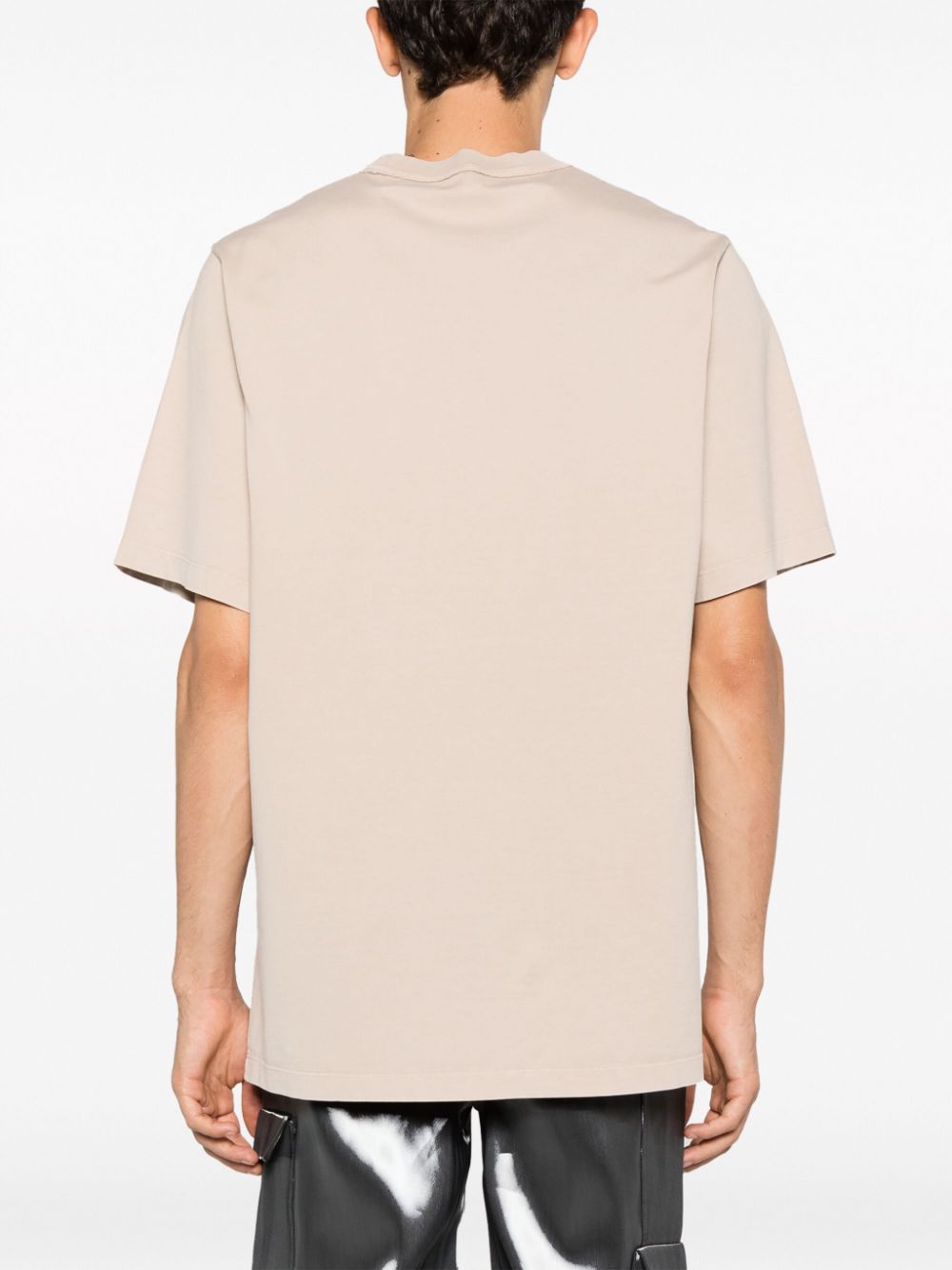 Shop Fendi Logo-embossed Cotton T-shirt In Brown