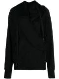 Undercover draped cotton-blend hoodie - Black