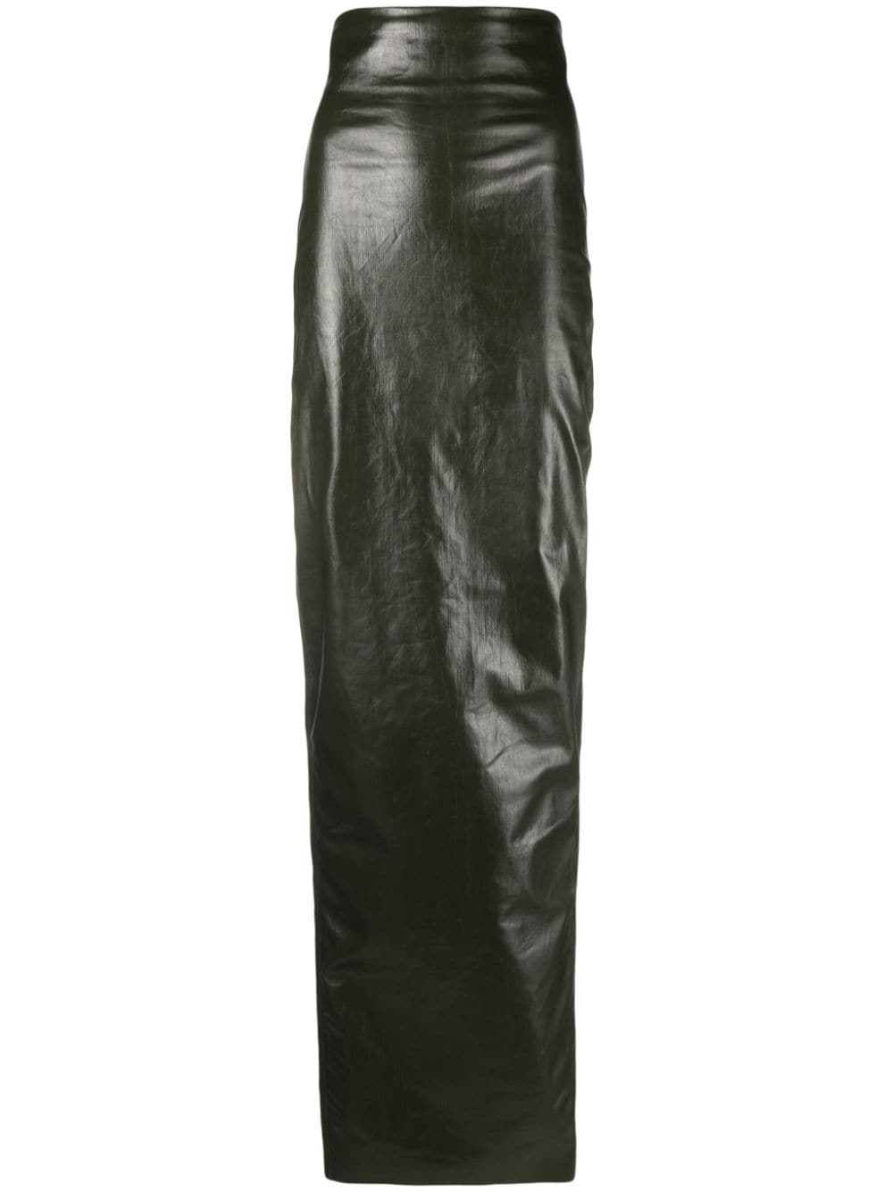 Shop Rick Owens Fitted-waist Cotton Blend Maxi Skirt In Grün