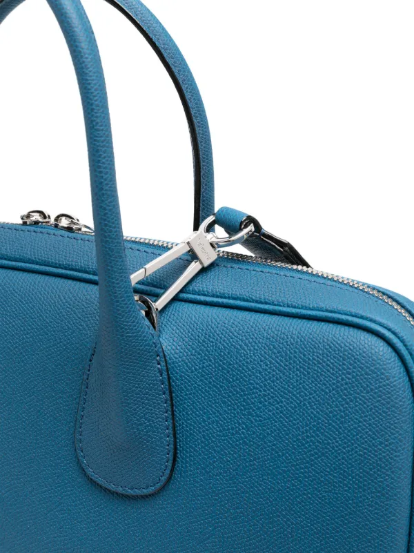 Valextra MyLogo Leather Laptop Bag Blue FARFETCH AO