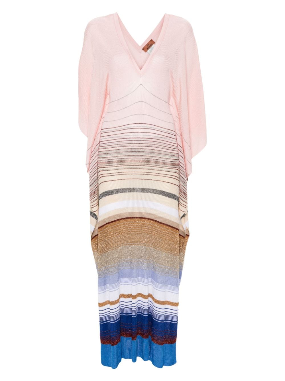 Missoni striped fine-ribbed beach dress - Pink