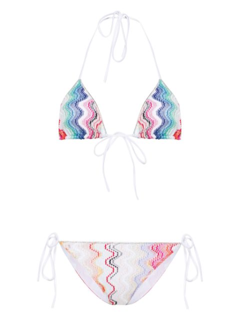 Missoni Wave knitted-overlay bikini