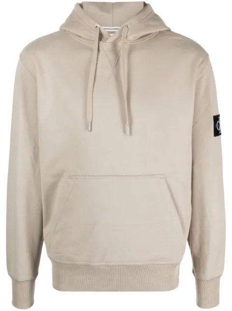 Calvin Klein logo-patch long-sleeve hoodie