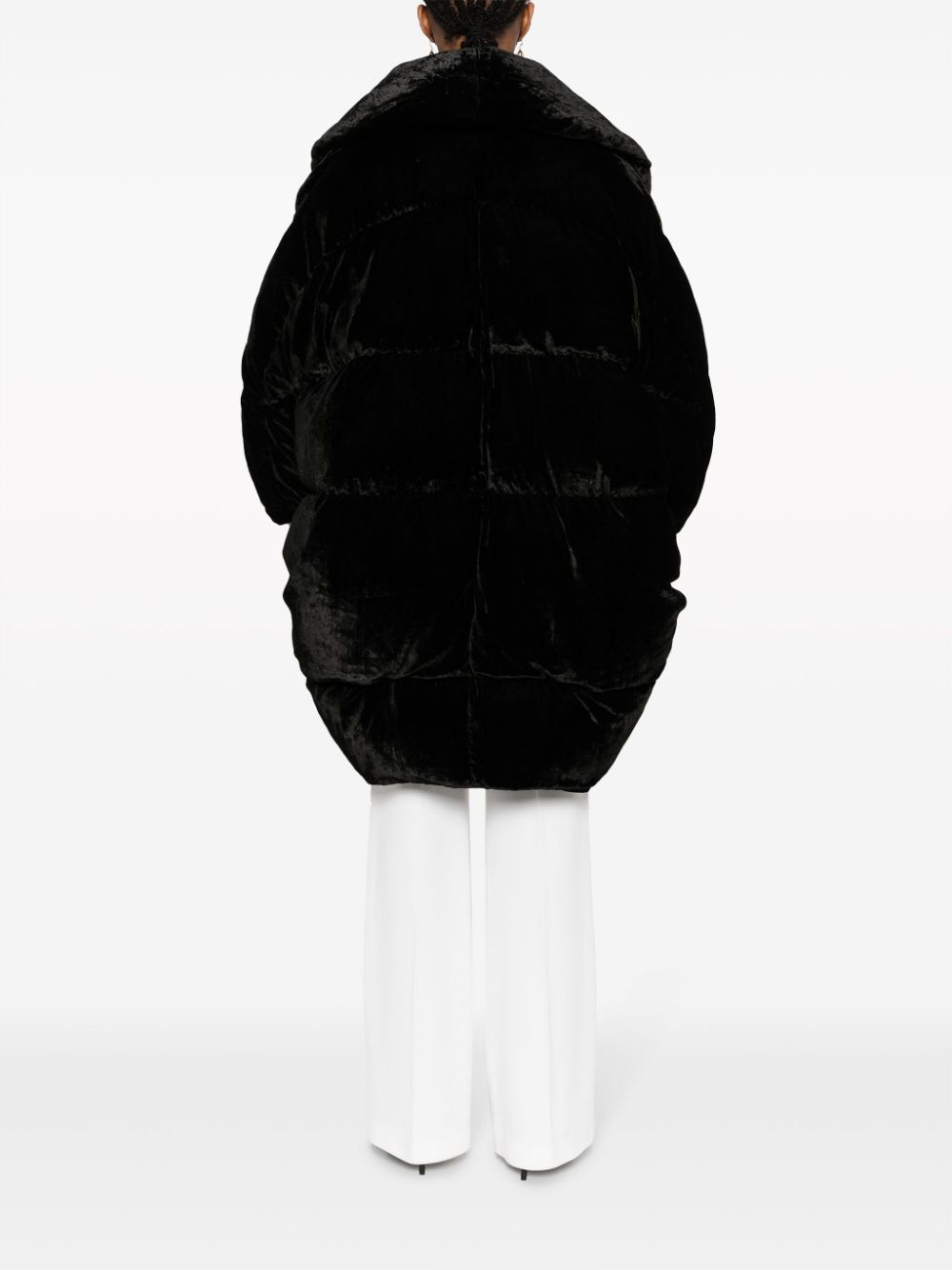 Shop Elisabetta Franchi Shawl-lapels Quilted Velvet Jacket In Black