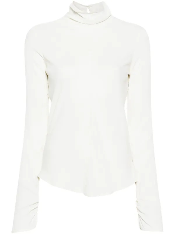 Forte Forte high neck Keyhole Blouse Farfetch