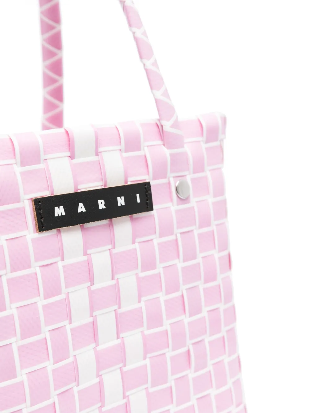 Marni Kids Diamond Basket woven tote bag - Roze