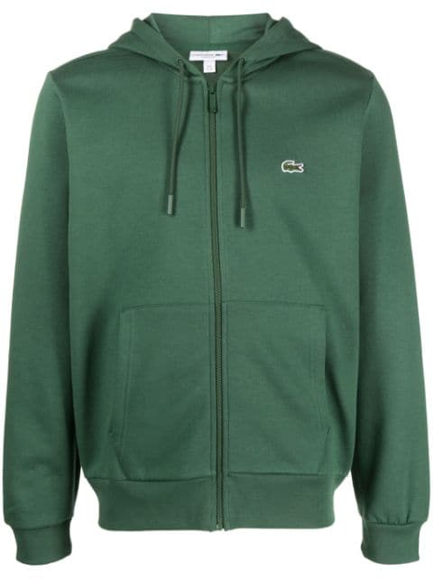 Lacoste logo-embroidered zip-up hoodie