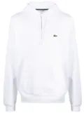 Lacoste logo-patch drawstring hoodie - White
