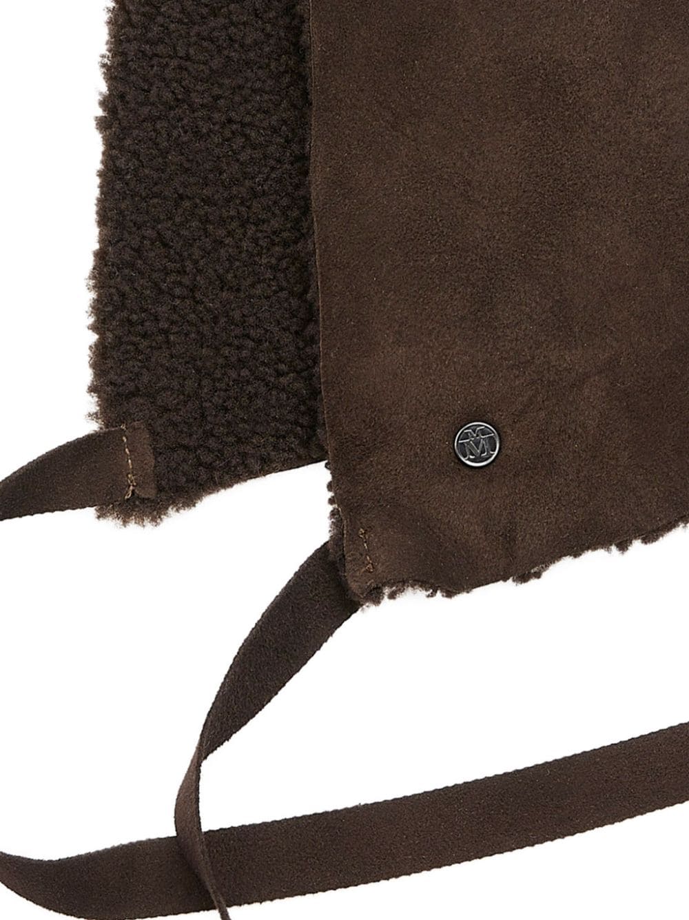 Shop Maison Michel Lara Shearling Hood With Ears In Brown