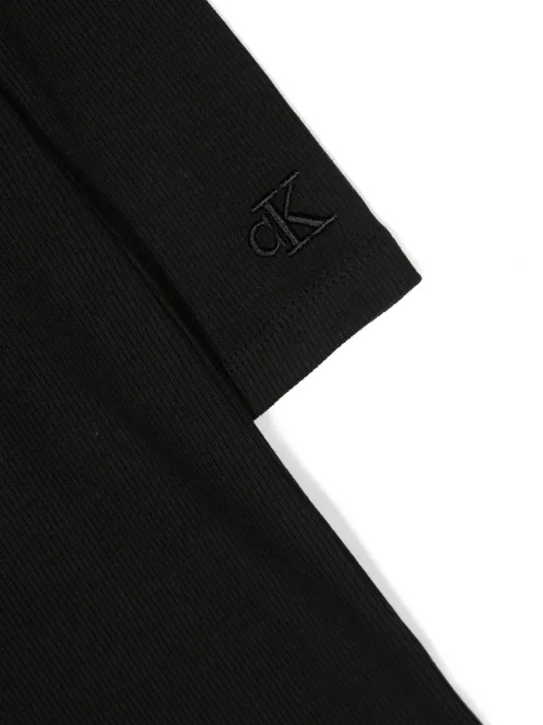 Calvin Klein Kids fine ribbed logo embroidered Dress Farfetch
