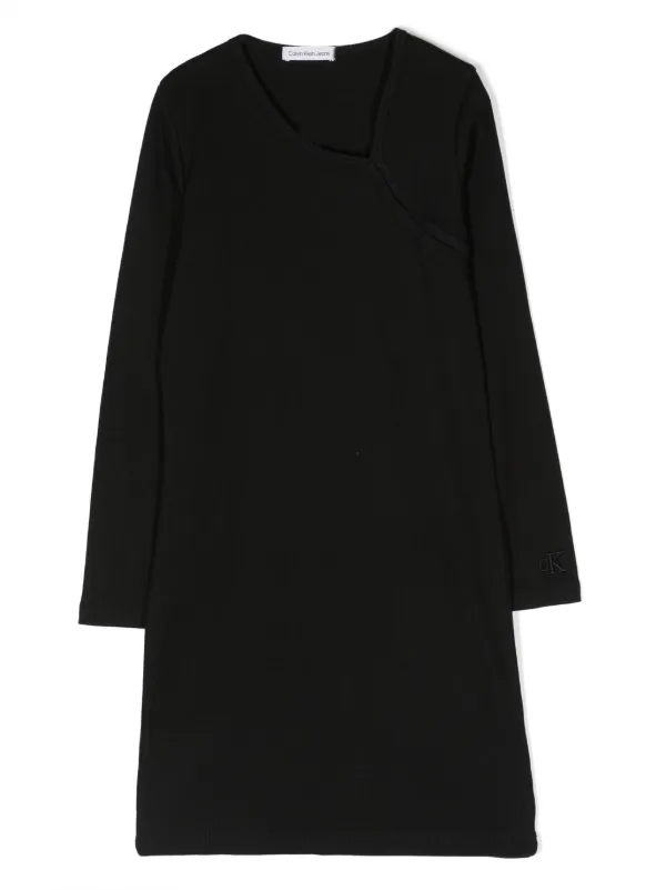 Calvin Klein Kids fine ribbed logo embroidered Dress Farfetch