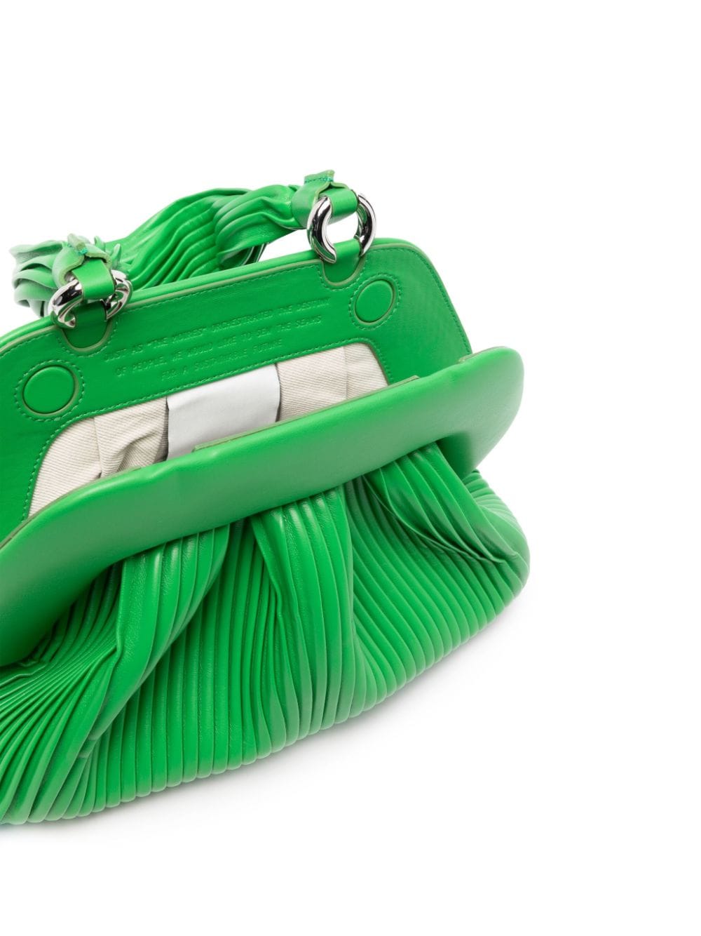 Shop Themoirè Tia Plissé Tote Bag In Green