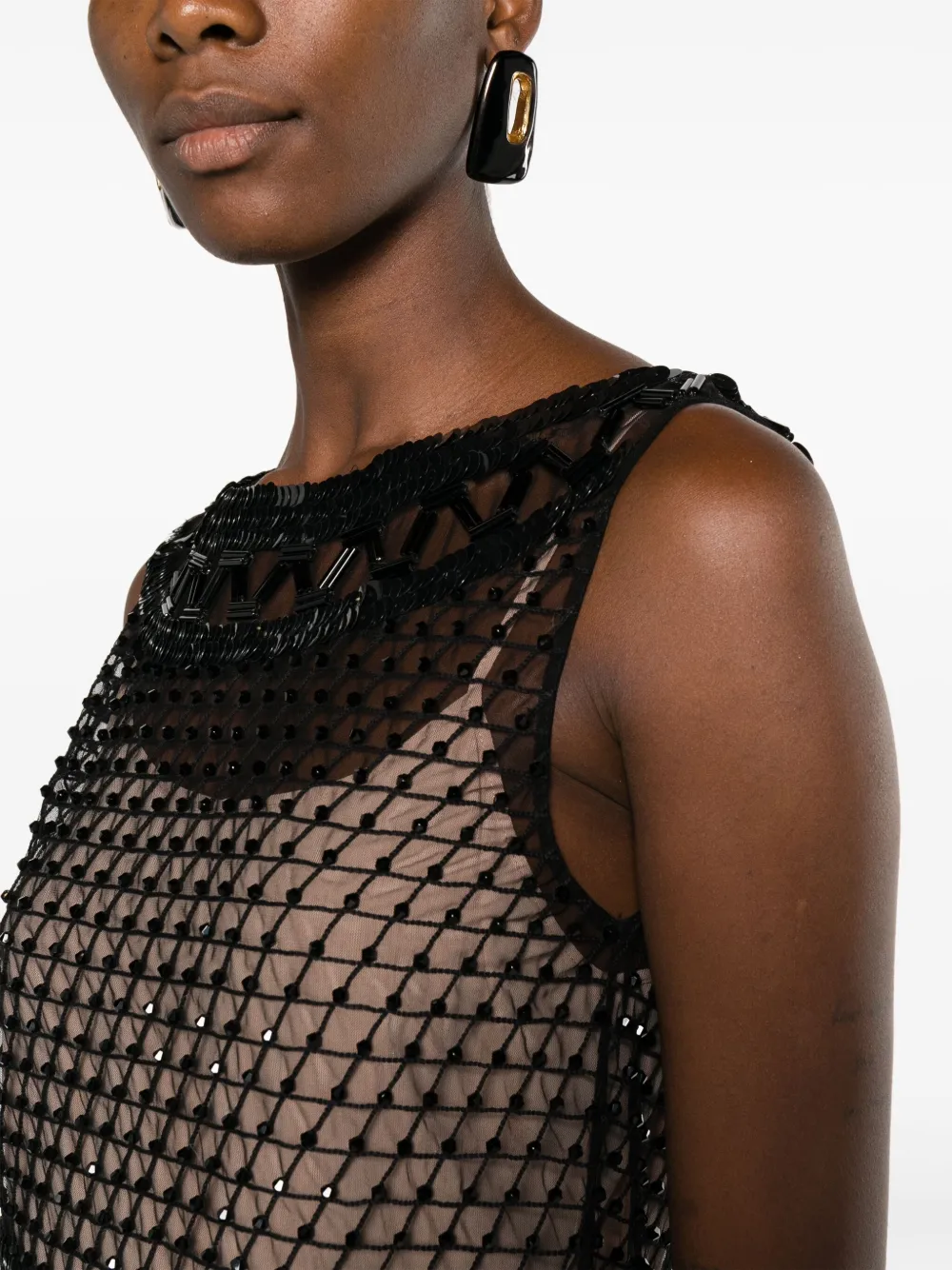 Alberta Ferretti Tanktop met pailletten Zwart