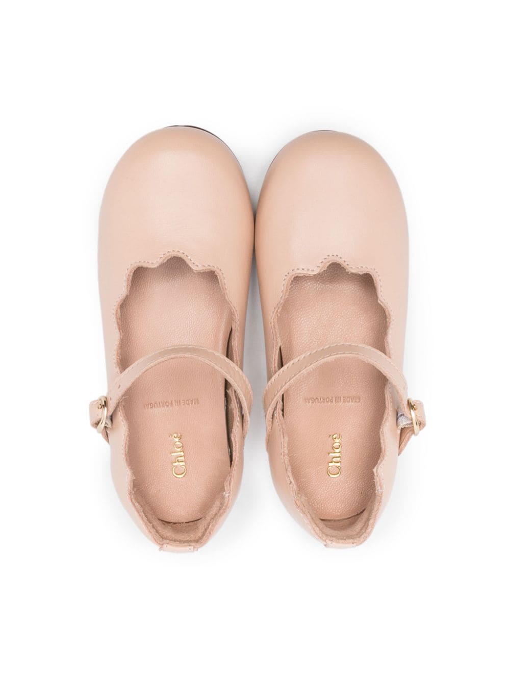 Shop Chloé Buckled Scalloped Shoes In Pink