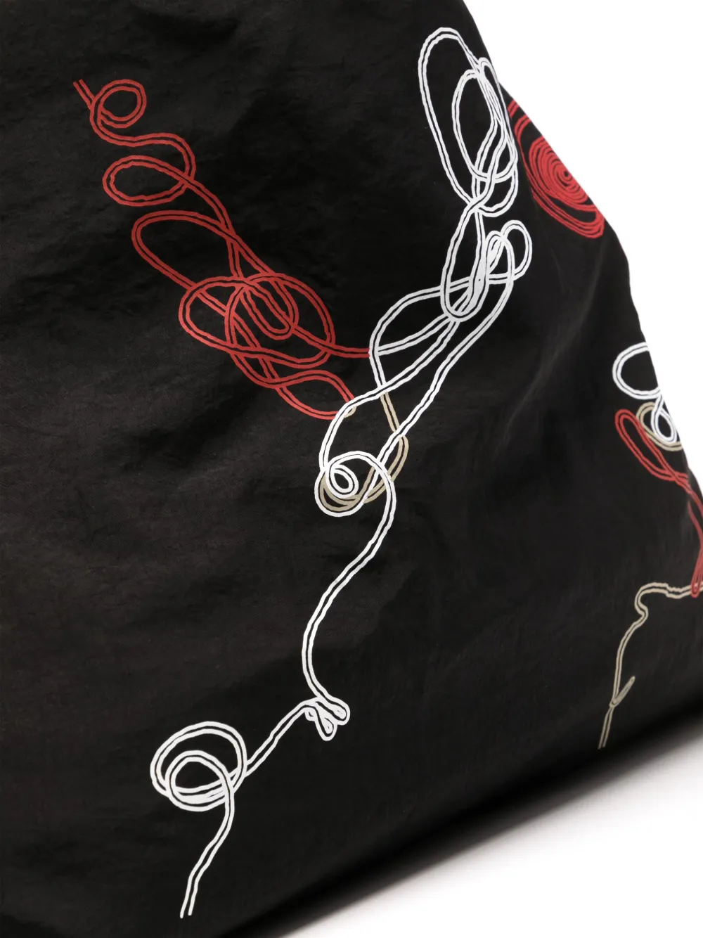 Y's Graphic Print Tote Bag In Black