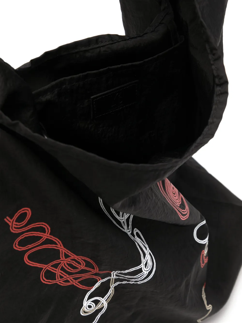 Y's Graphic Print Tote Bag In Black