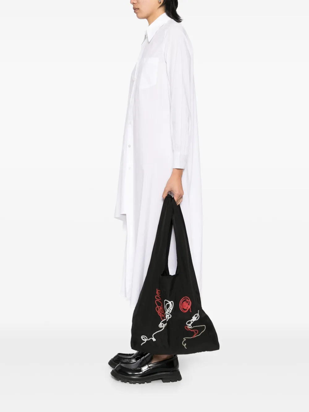 Y's Shopper met print - Zwart