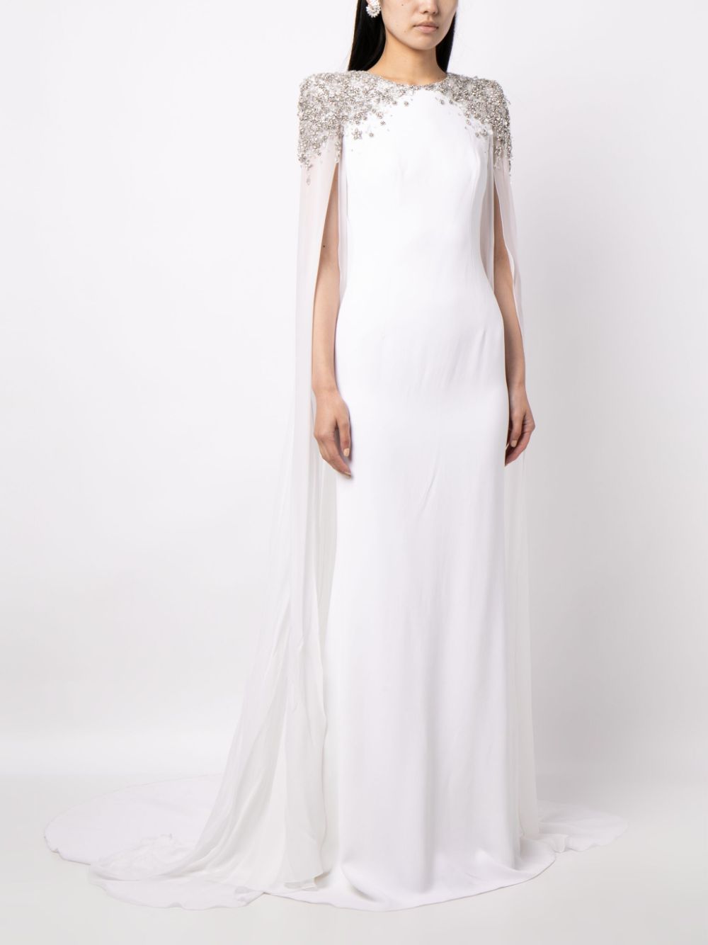 Affordable Jenny Packham Frida crystal-embellished cape gown Women