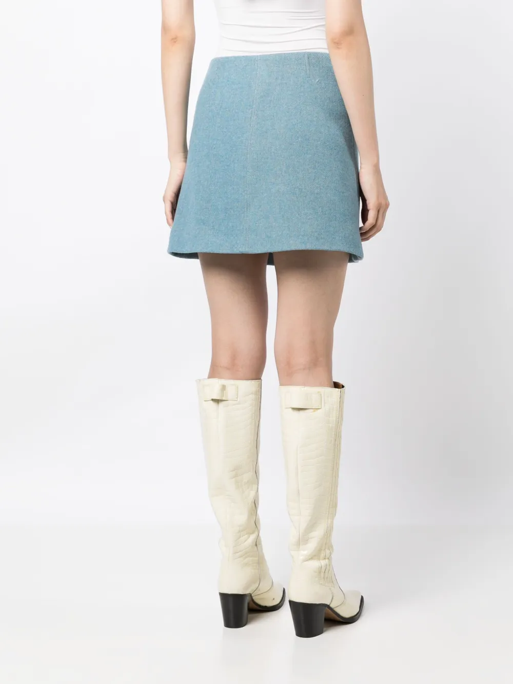 GANNI Mini-rok van wolblend Blauw