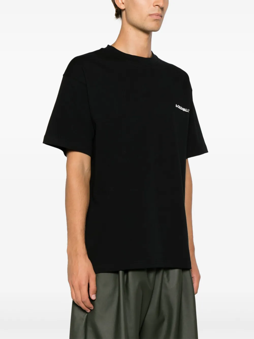 Shop A-cold-wall* Logo-print Cotton T-shirt In Black