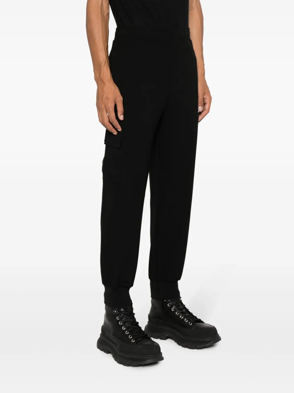 Neil Barrett Cargo-pocket Tapered Trousers In Schwarz
