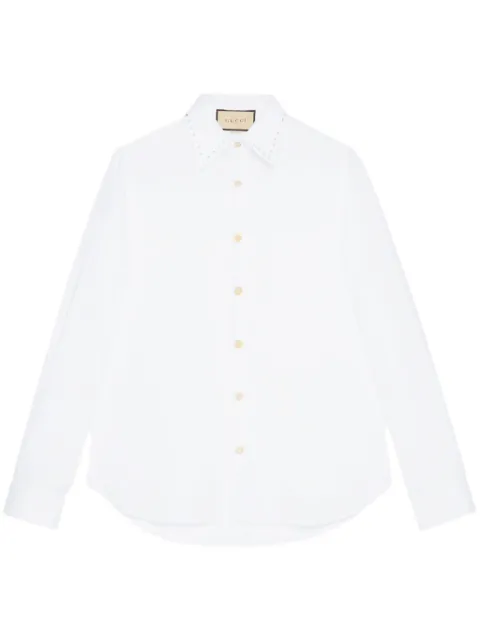 Gucci crystal-embellished cotton shirt