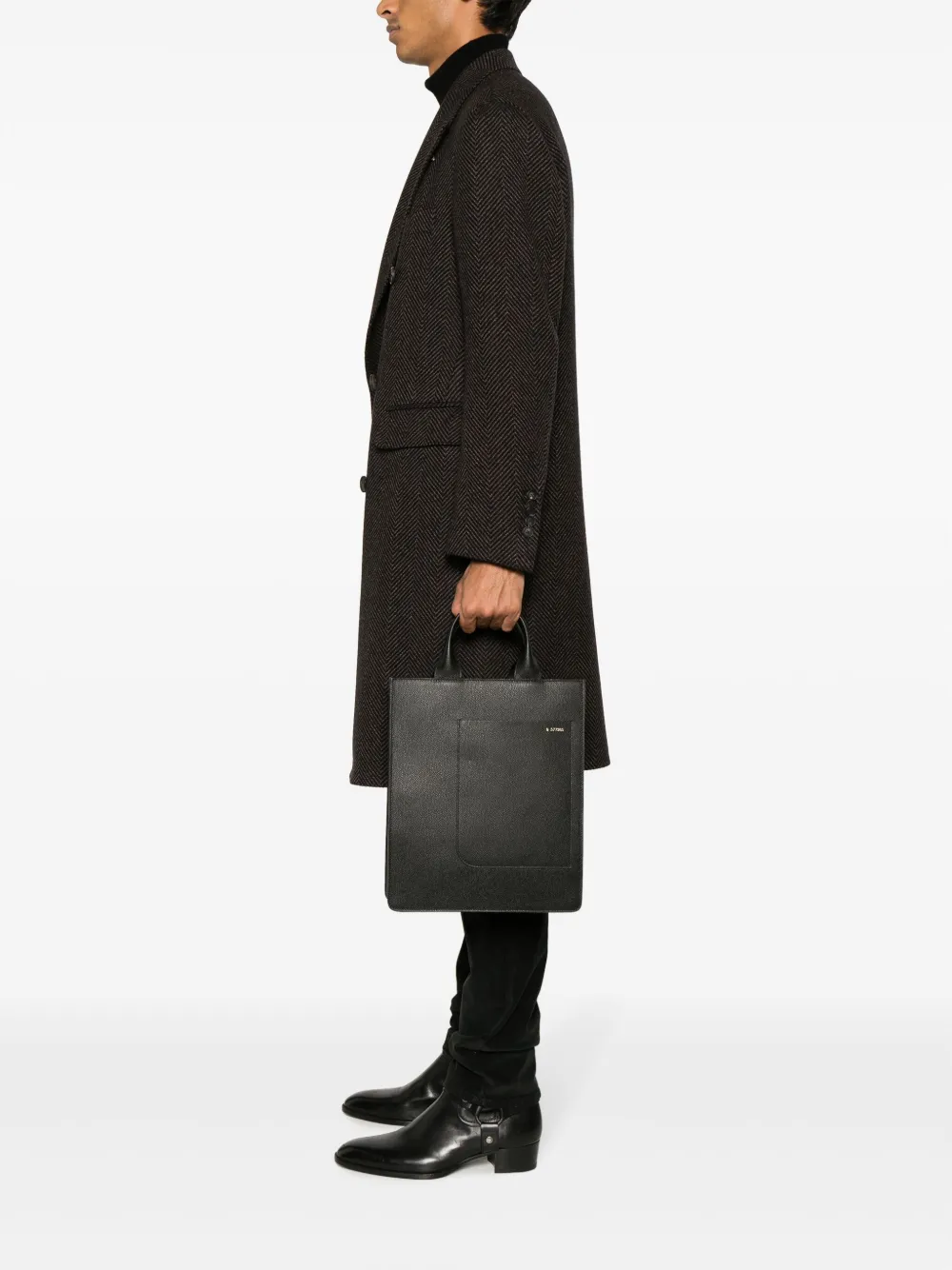 Valextra mini sac à main Boxy à fini texturé | Homme | Image 2