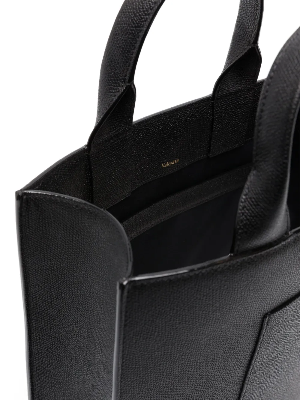 Valextra Boxy leren shopper Zwart