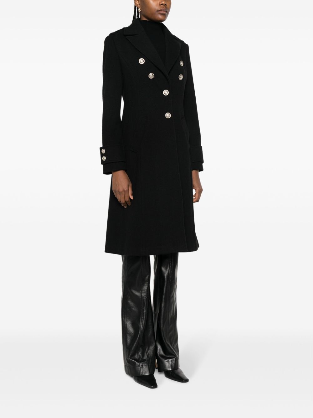 Shop Liu •jo Notched-collar Single-breasted Coat In Black