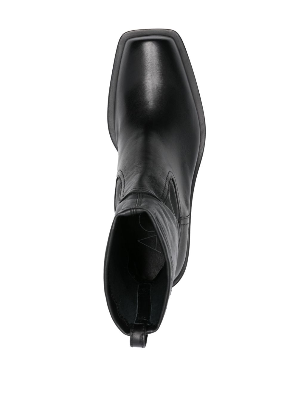 Shop Agl Attilio Giusti Leombruni Square-toe Leather Calf-length Boots In Black