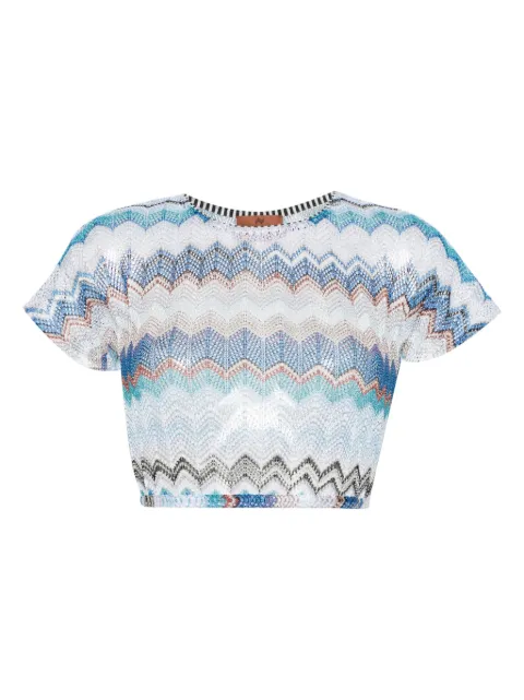 Missoni MISSONI TOP BLS CROP MULTI COL BLUE TONES