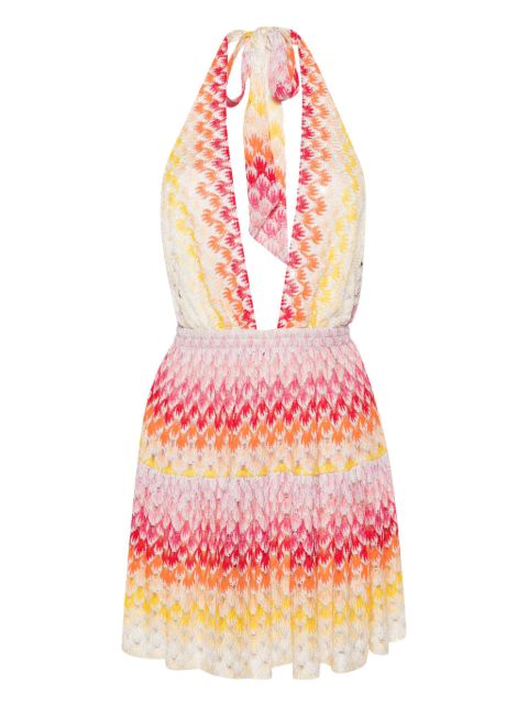 Missoni  lace-effect open-back dress