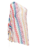 Missoni zigzag-woven one-shoulder dress - White