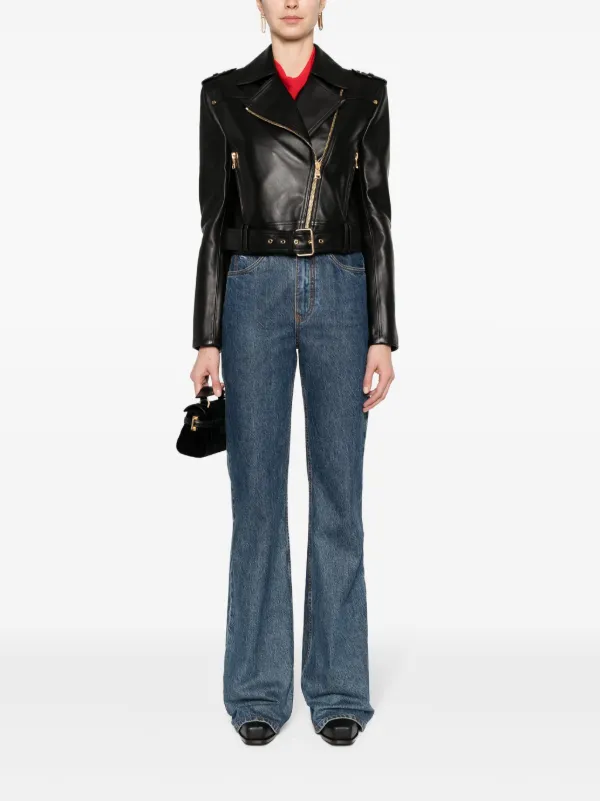 全信頼を寄せる Leather notched-lapels Balmain Jacket OM FARFETCH | Black | ジャケット・アウター