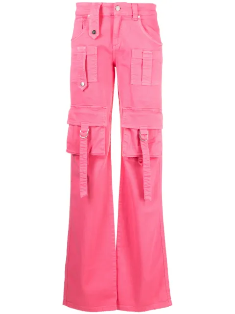 Blumarine jean cargo évasé à patch logo