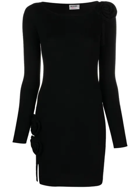 Blugirl floral-detail fine-knit minidress