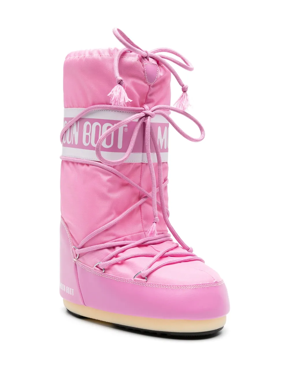 Moon Boot Icon logo-print lace-up boots - Roze