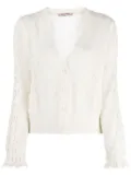 TWINSET lace-trim V-neck cardigan - White