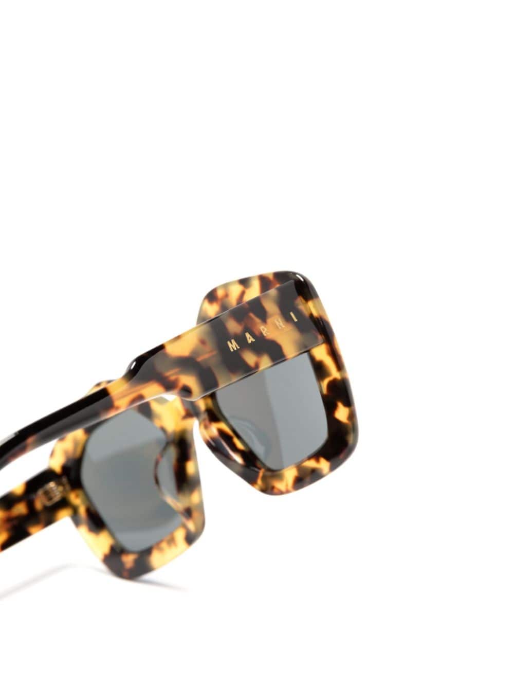 Shop Marni Eyewear Sol Leone Round-frame Sunglasses In Brown