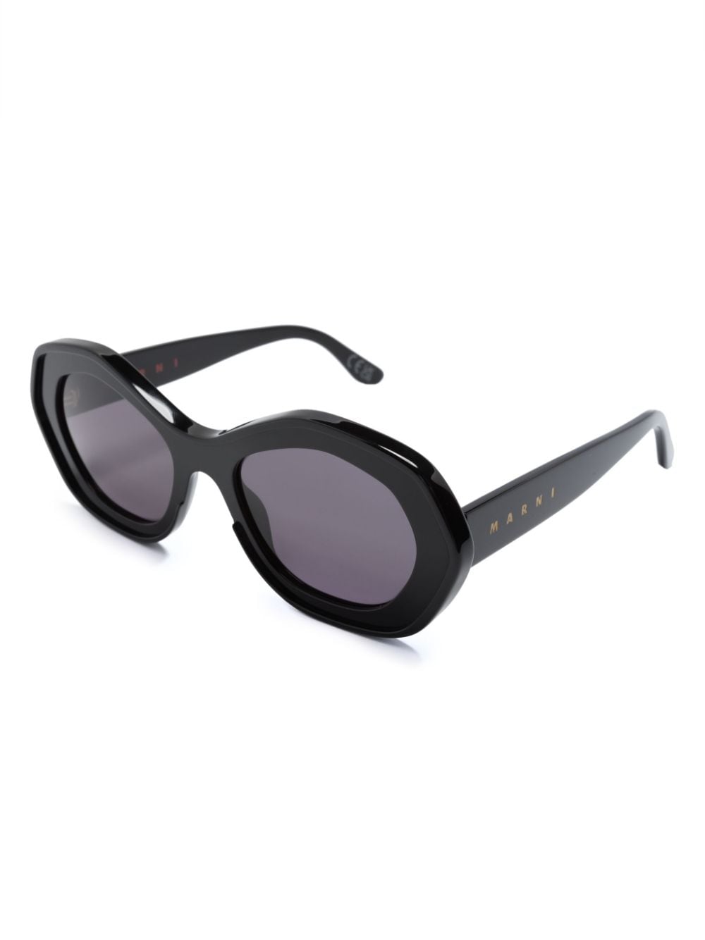 Shop Marni Eyewear Ulawun Vulcano Round-frame Sunglasses In Black