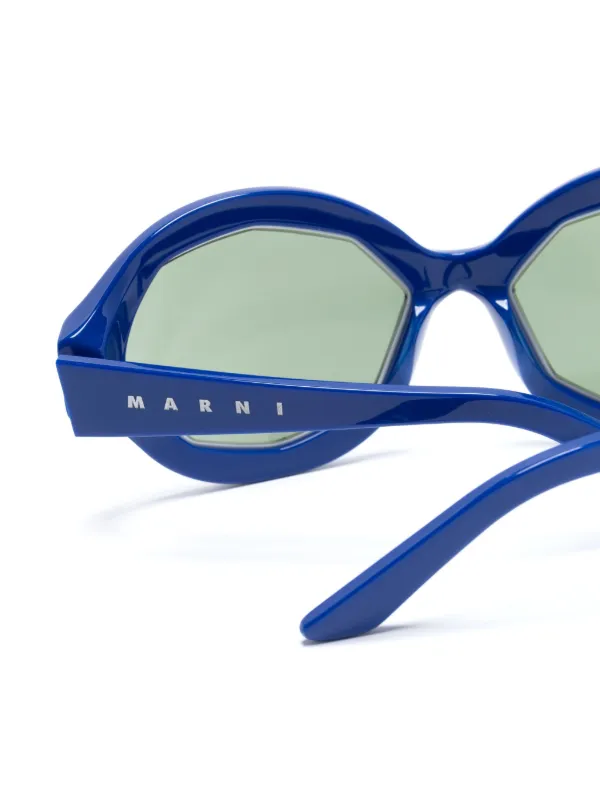 Marni Eyewear ジオメトリックフレーム サングラス | ブルー | FARFETCH JP