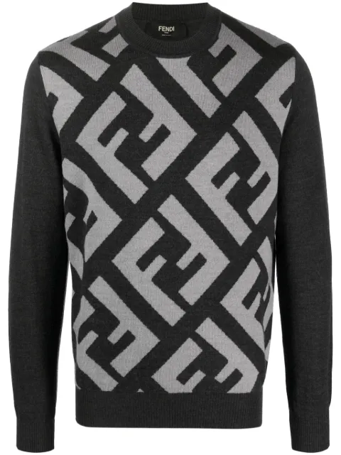 Fendi FF-motif intarsia wool jumper