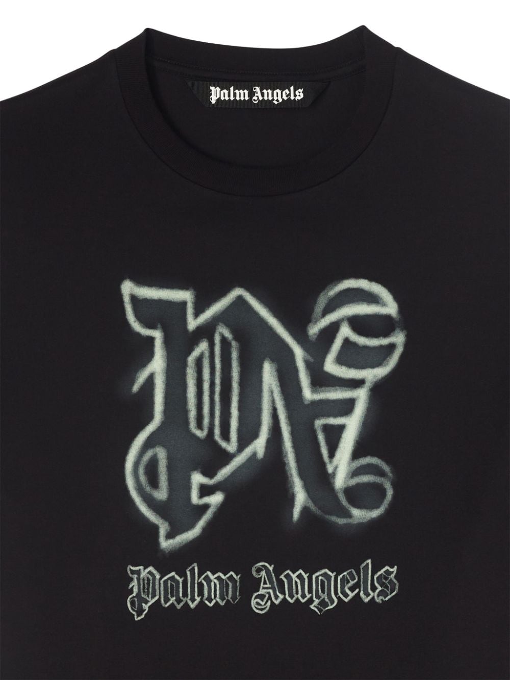 Shop Palm Angels Hyper Monogram-print T-shirt In Black