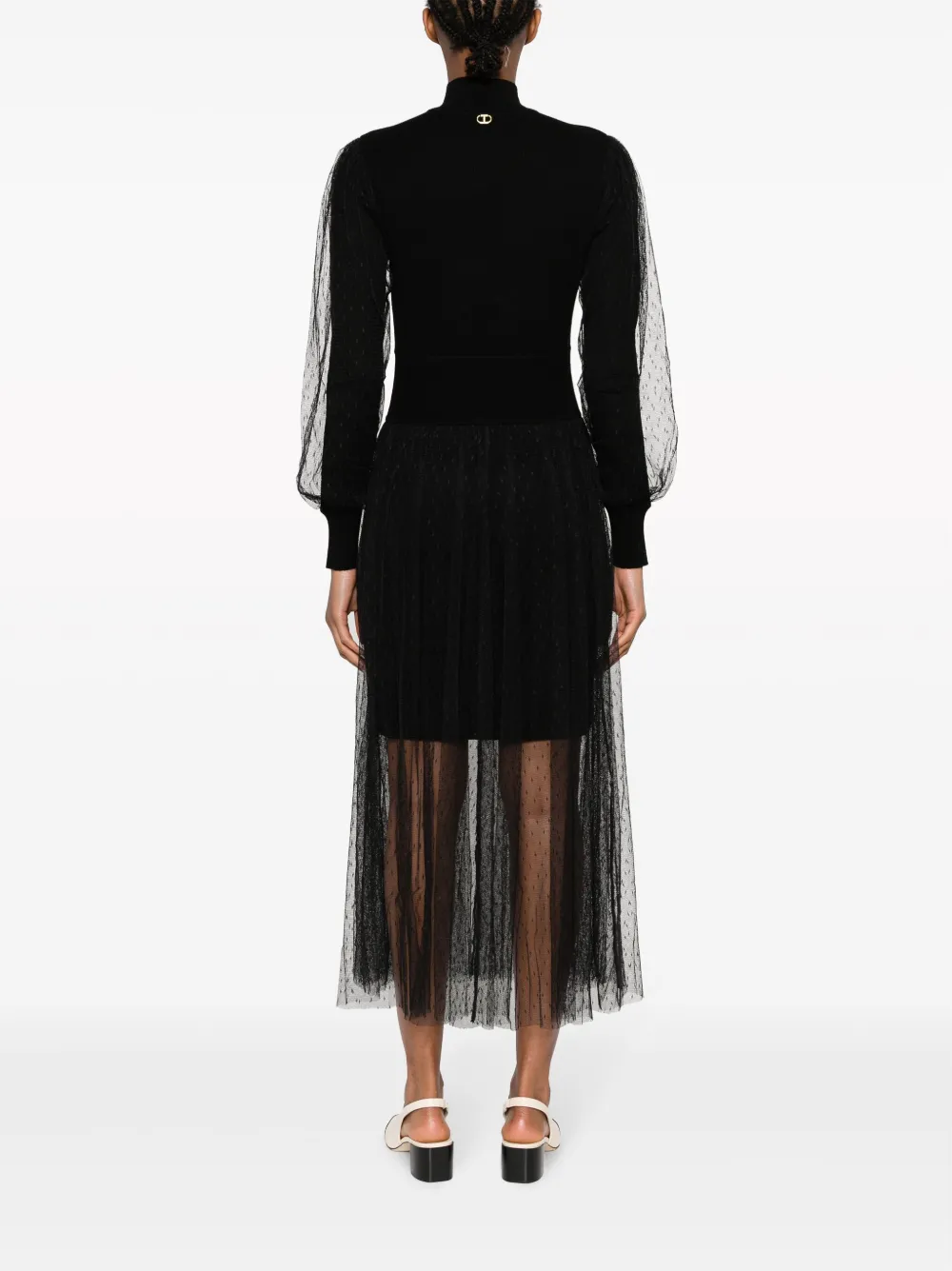 TWINSET Tulen midi-jurk Zwart