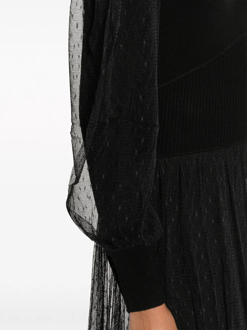 TWINSET Tulen midi-jurk Zwart