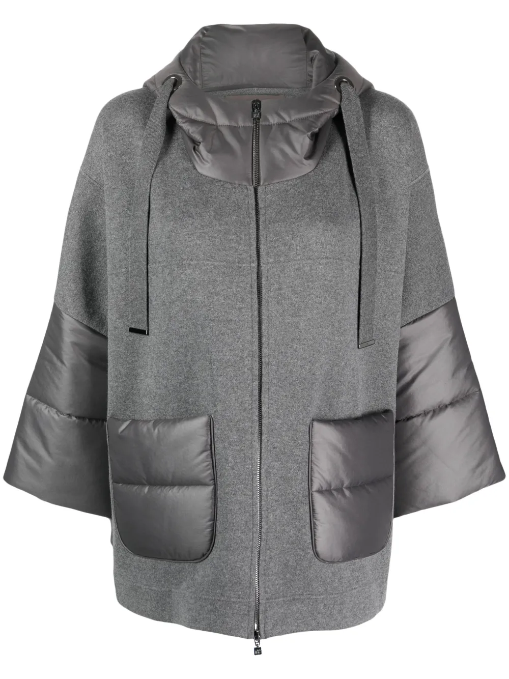 D-EXTERIOR OVERSIZED DRAWSTRING-HOODIE CAPE