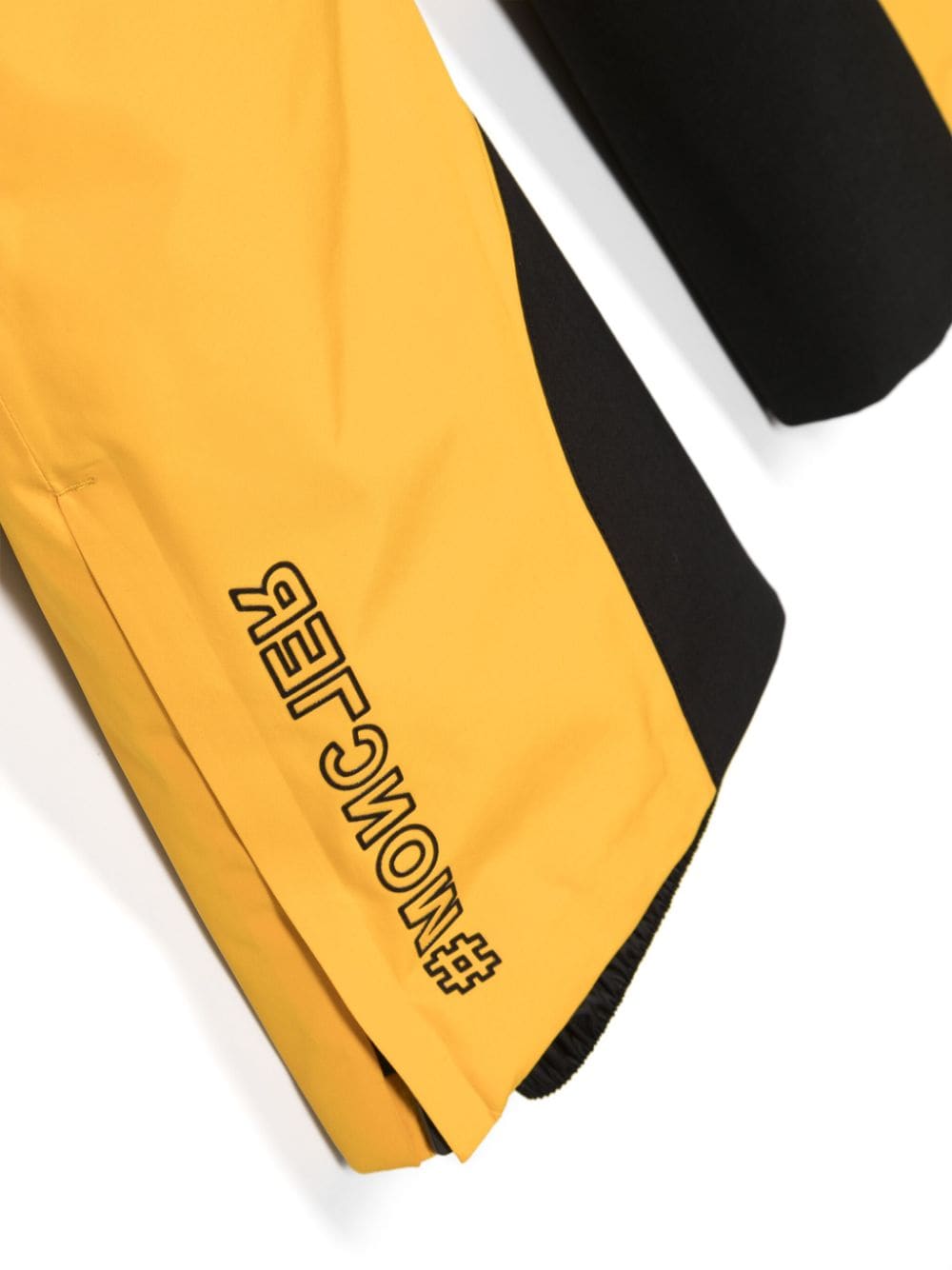 Shop Moncler Logo-print Straight-leg Ski Dungarees In Yellow