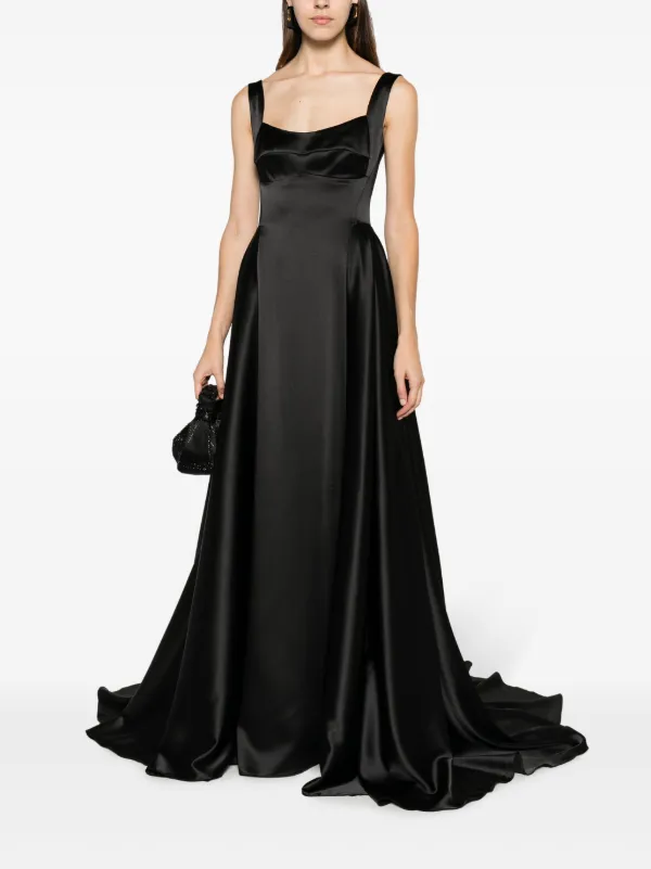 Black satin gown online